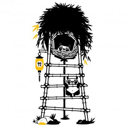 vinilos infantiles asia cabaña pandas