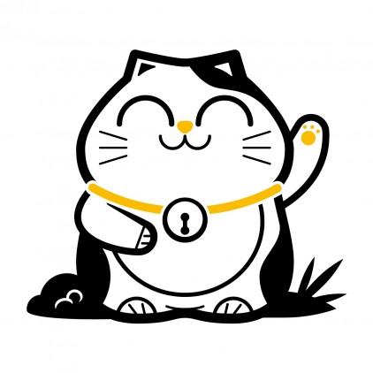stickers enfant asie chat maneki-neko