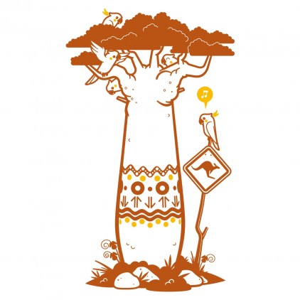 baobab tree baby kids wall decal Australia theme