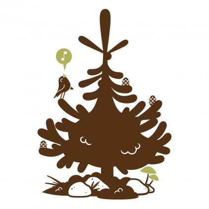 vinilos infantiles animales del bosque, vinilo abeto