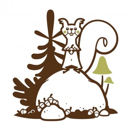 stickers enfant animaux de la foret, sticker écureuil
