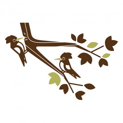 stickers enfant animaux de la foret, sticker pivert