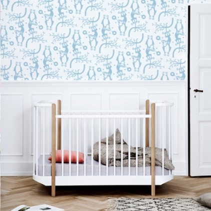 childrens room wallpaper monkey, baby nursery wall mural, theme safari, savannah, jungle