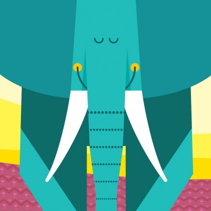 Fresque Murale Papier-Peint Enfants sur Mesure éléphant