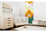 Fresque Murale Papier-Peint Enfants Savane Jungle Safari lion