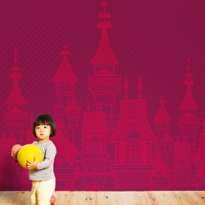 mural papel pintado castillo de princesa