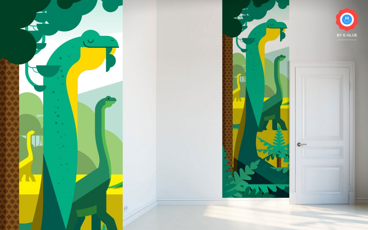 mural infantil dinosaurio - brachiosaurio