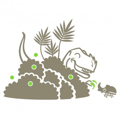 stickers enfant dinosaure buisson et raptor
