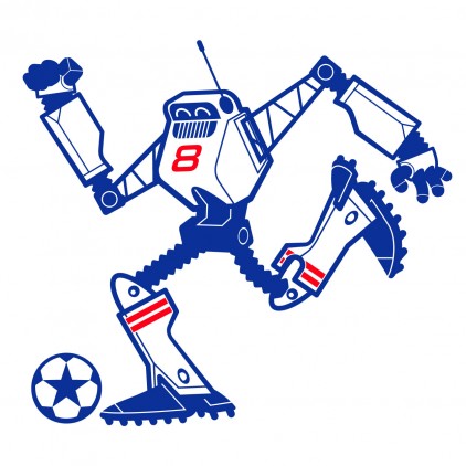 stickers enfant garçon robot footballeur attaquant