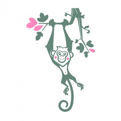 vinilo infantil Mono capuchino 1