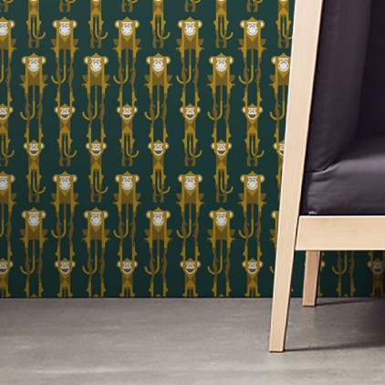 hanging monkeys (vertical) Custom Baby Kids Wallpaper