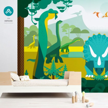 mural infantil dinosaurios para habitaciones infantiles niños