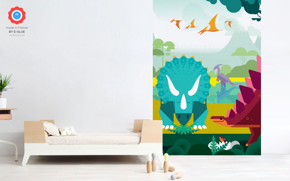 kids wallpaper dinosaurs, stegosaur and triceratops