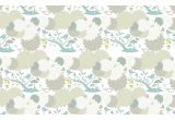 papel pintado infantil de pájaros y follaje azul para habitación bebé o niña