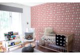 cute pink sheep nursery wallpaper for kids room, girls room or baby room