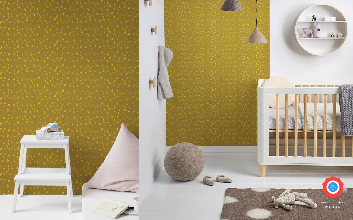 papel pintado gráfico infantil - mostaza