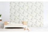 joli papier peint enfant animaux de la foret gris et jaune pour chambre enfant et bébé