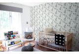 papel pintado infantil con lindos animales del bosque caqui y verde para habitaciones infantiles niños