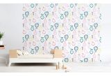 papel pintado bebé frutas y verduras, mural y decoración de pared infantil
