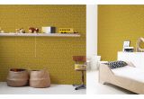 papel pintado gráfico infantil mostaza y amarillo para habitación infantil moderna