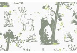 joli papier peint enfant animaux de la foret kaki et vert pour chambre enfant garçon