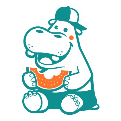 stickers bébé hippopotame