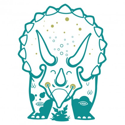 stickers enfant triceratops, déco dinosaure chambre garçon