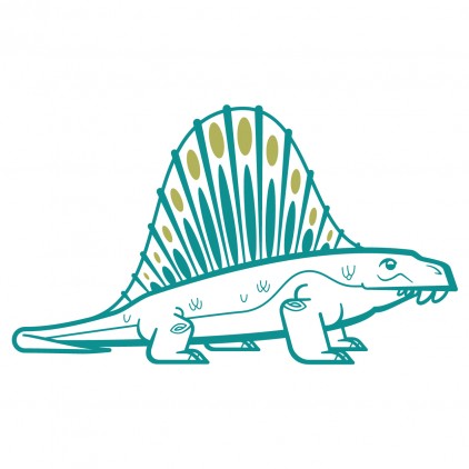 vinilo infantil Dimetrodon, Adhesivo dinosaurio para decorar la habitación de los niños
