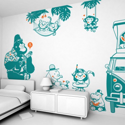 animal wall decals summer camp