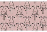 papier peint flamant vieux rose pour chambre enfant fille
