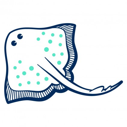 sticker enfant fonds marins raie
