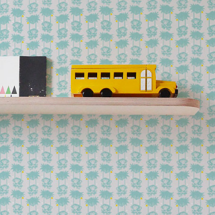 papier peint bébé singe bleu clair pour chambre bébé garcon