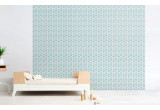 light blue baby monkey wallpaper for kids room, baby boy nursery