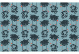 blue baby monkey wallpaper for kids room, baby boy nursery