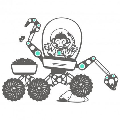 stickers enfant singes espace univers véhicule spatial