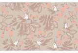 papier peint enfant oiseaux fleurs rose pour chambre bébé fille