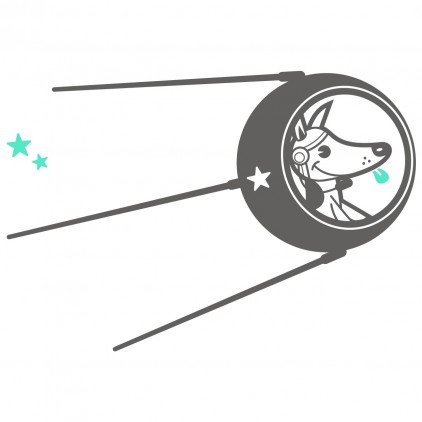 stickers enfant singes espace univers chien Laika