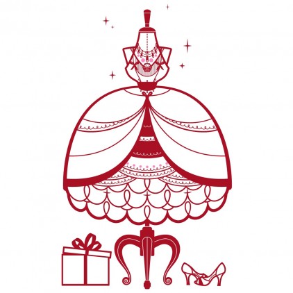 vinilos infantiles cama niña vestido princesa