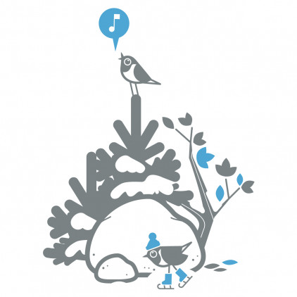 Fir Tree Decor Wall Decals, Kids Room Arctic Animal Wall Stickers