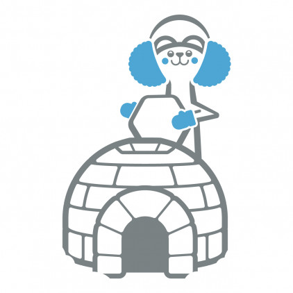 Vinilo Iglú e Armiño, Decoración Infantil de Pared Animales del Ártico