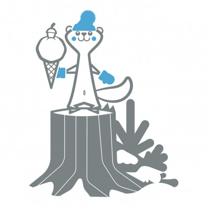 Ermine Baby Wall Decals, Nursery Arctic Animal Wall Stickers and Decor