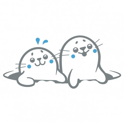 Baby Seal Wall Decals, Nursery Arctic Animal Wall Stickers