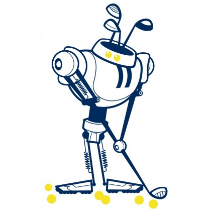 golfer sport robot kids wall decals for boy room