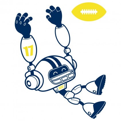 vinilos infantiles cama niño robot deporte futbolista US 1