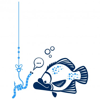 stickers enfant fonds marins poisson mérou et ver