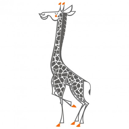 stickers enfant savane girafe, chambre safari bébé