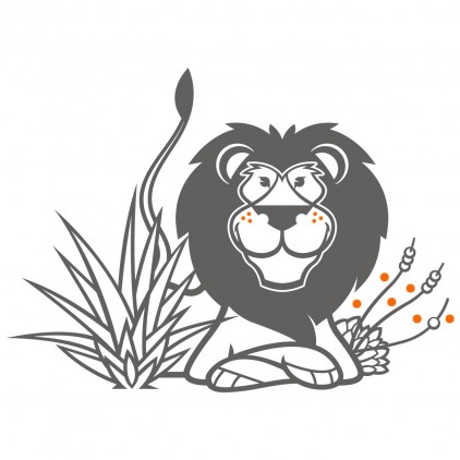 stickers enfant savane lion, chambre safari