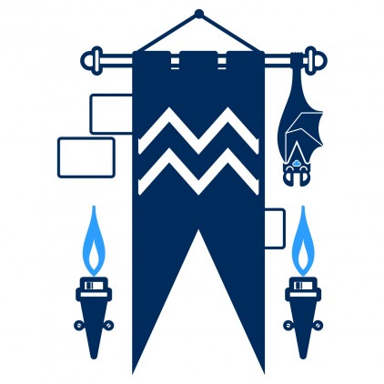 vinilos infantiles caballeros bandera y murciélago