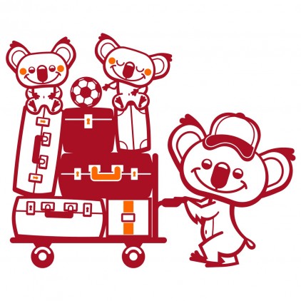 stickers enfant gare train famille koala