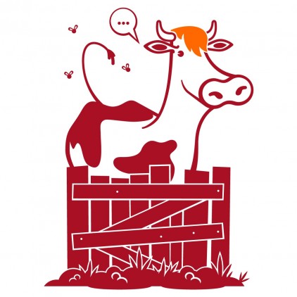 stickers enfant gare train vache